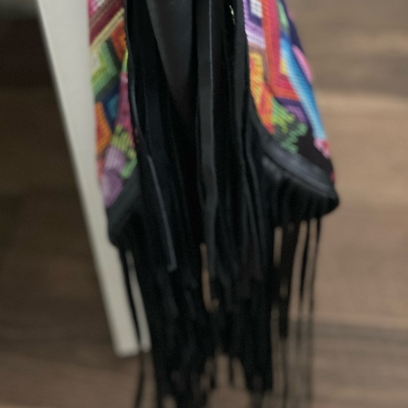 Gorgeous Mae Day HQ Black Leather with Fringe Handbag - Picture 5 of 7